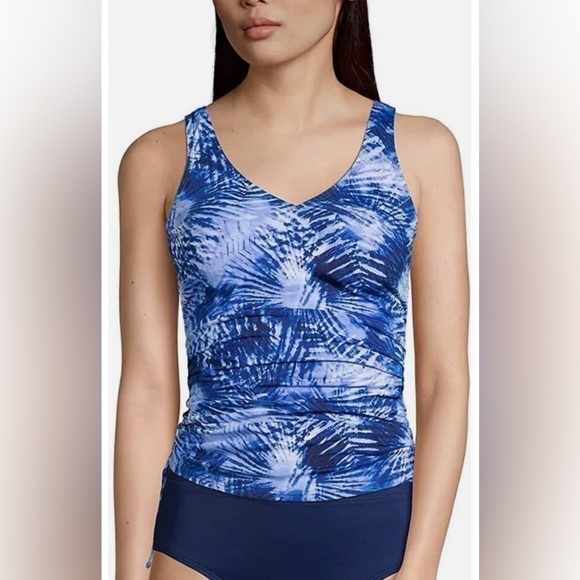 Lands’ End adjustable V-neck tankini size 14 - Picture 1 of 9